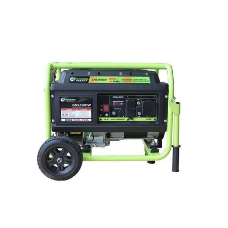GREEN-POWER Portable Generator, Gasoline/Liquid Propane, 4,250 W/3,800 W Rated, 5,250 W/4,750 W Surge, 8.3 A GN5250DW